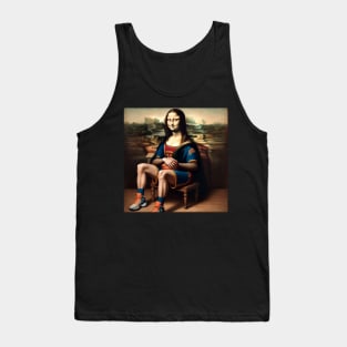 Mona Madness: Mona Lisa's March Basketball Frenzy Tank Top